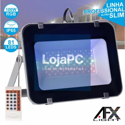 FOCO LED 100W 220V C/COMANDO RGB IP65 AFXLIGHT