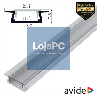 Perfil De Alumínio C/ Abas P/ Fita LED 2m AVIDE