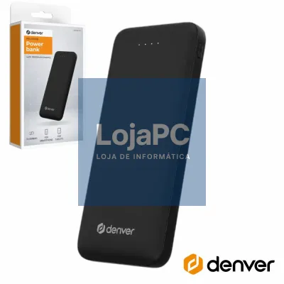 Powebank 10000mAh C/ Saída USB-A Preto DENVER