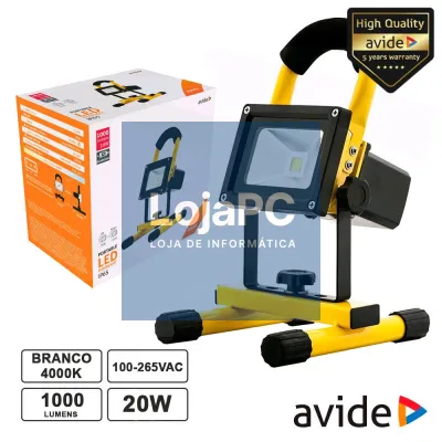 FOCO LED 20W 230V BATERIA 4000K 1000LM IP65 AVIDE
