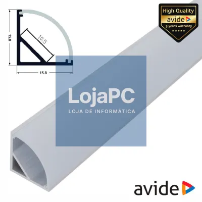 Perfil De Alumínio P/ Fita LED 1m De Canto AVIDE