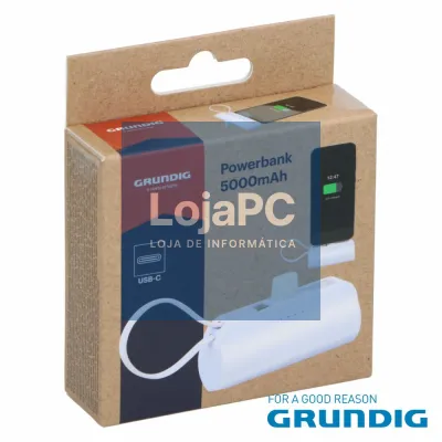Powerbank 5000mAh USB-C Branco GRUNDIG