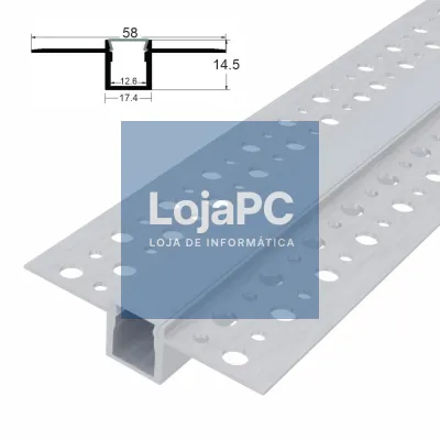 Perfil De Alumínio P/ Encastrar P/ Fita LED 2M