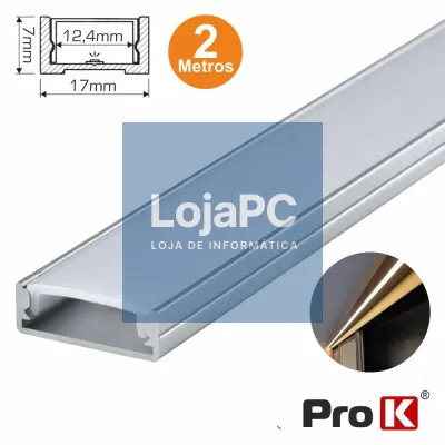 PERFIL DE ALUMÍNIO P/ FITA LEDS 2M PROK