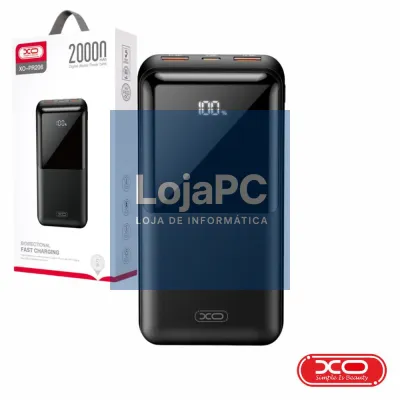 Powerbank 20000mAh 2 USB-A / 1 USB-C PD Preto XO