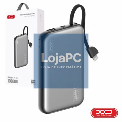 Powerbank 10000mAh QI 15W C/ Cabo Lightning XO