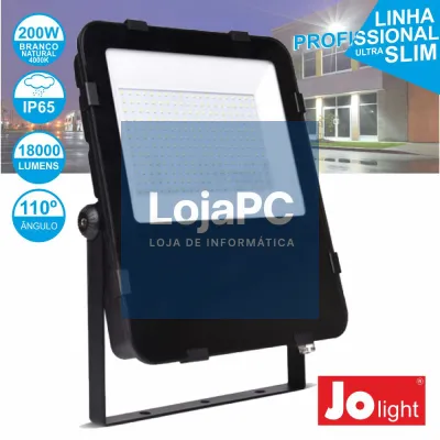 FOCO LED 200W 230V BRANCO NATURAL 18000LM PRETO JOLIGHT