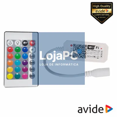 Controlador P/ Fita LEDS Digitais C/ Comando RF E WIFI AVIDE