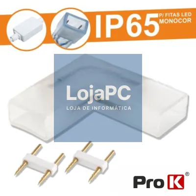 UNIÃO BORRACHA P/ FITA LEDS 2P MONOCOR IP65 90º PROK