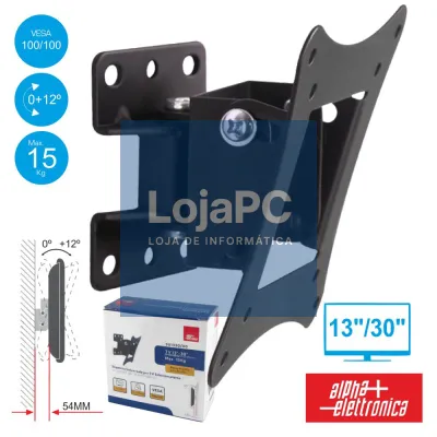 SUPORTE LCD/LED 13/30" +0º/-12º VESA 100/100 15KG ALPHA