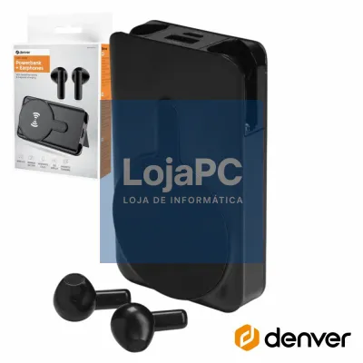 Powerbank 5000mAh C/ Fones Preto DENVER