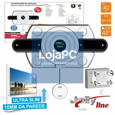 SUPORTE LCD/PLASMA 23/42" ULTRA-SLIM 400X400 40KG JOLLY