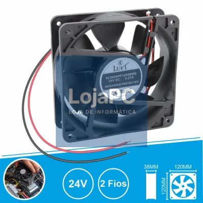 Ventoinha 24V 120x120x38mm 2 Fios KLD024PP120ABWS LUFT