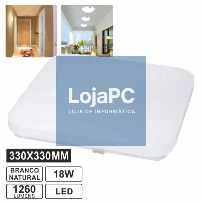PAINEL LED QUADRADO APLIQUE SLIM 18W 33CM 4000K 1260LM