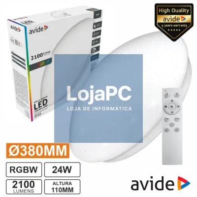 Aplique LED Redondo 24W 380mm RGBW 2100lm Stella AVIDE