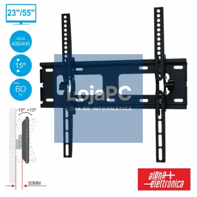 SUPORTE LCD/LED 23/55" 50KG -15º/+15º VESA 400 ALPHA