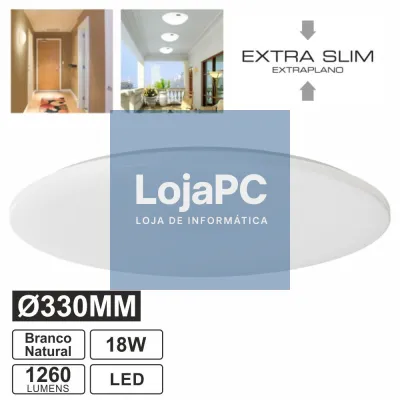 PAINEL LED REDONDO APLIQUE SLIM 18W 33CM 4000K 1260LM