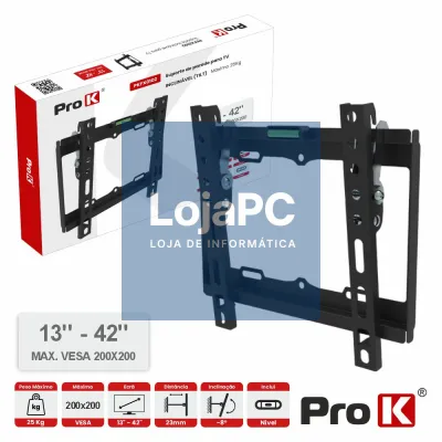 Suporte TV Inclinável 13-42" 25kg Vesa 200x200 PROK