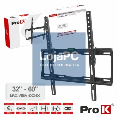 Suporte TV Inclinável 32-60" 35kg Vesa 400x400 PROK