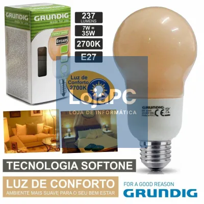 LÂMPADA E27 7W=35W 230V ECO TEC. SOFTONE 237LM GRUNDIG