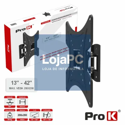 Suporte TV Articulado 13-42" 20kg Vesa 200x200 PROK
