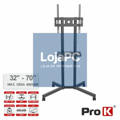 Suporte TV Chão c/ Rodas 32-70" 35kg Vesa 400x400 PROK