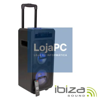 COLUNA BLUETOOTH PORTÁTIL 350W CD/USB/BT/AUX/BAT LED IBIZA