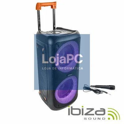 Coluna Amplificada 2x10" 1400W LED USB/MicroSD/AUX/TWS IBIZA