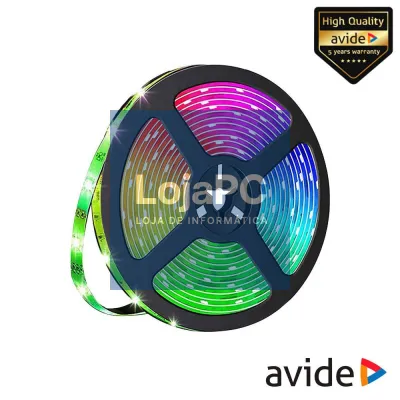FITA 300 LEDS 2835 RGB + 4000K 12V 5M IP65 AVIDE