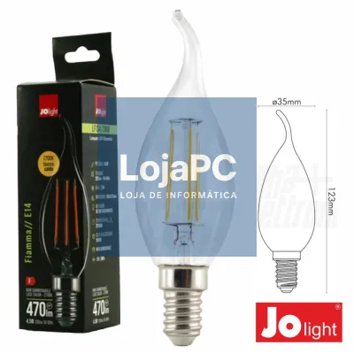 Lâmpada LED E14 Vela Filamento 4.5W 2700K 470lm JOLIGHT