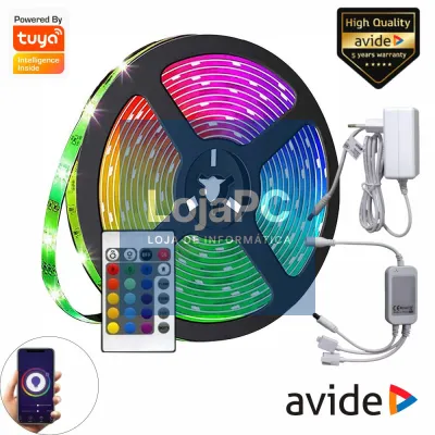 Fita 150 LEDS 5050 RGB 12V 5m IP65 WIFI + IR AVIDE