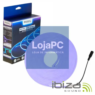 Fita 600 LEDS 2835 12V 5m IP65 Efeito Néon Azul IBIZA