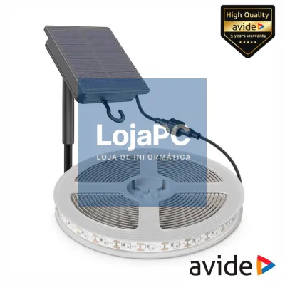 Fita LED Solar RGB 5m IP65 C/ Comando AVIDE