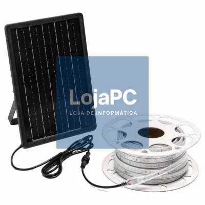 Fita LEDS RGB C/ Painel Solar 20m 2000lm IP65