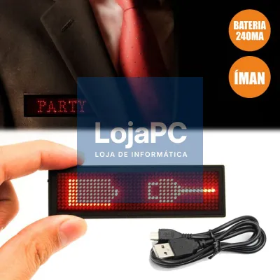 PLACA MENSAGEM ROLANTE LED DISTINTIVO C/ BATERIA