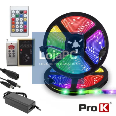Kit Fita 240 LEDS 5050 12V 5m RGB Digital C/ Control PROK
