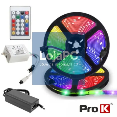 Kit Fita 240 LEDS 5050 12V 5m RGB Digital C/ Control PROK