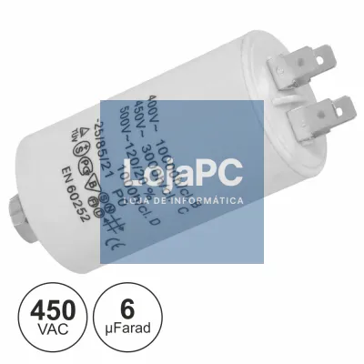 CONDENSADOR ARRANQUE 6uF 450V + TERRA