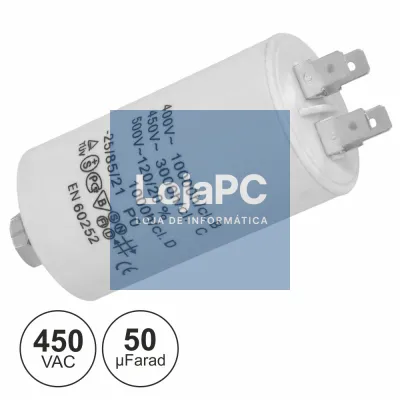 CONDENSADOR ARRANQUE 50uF 450V + TERRA