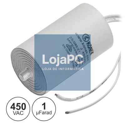 CONDENSADOR ARRANQUE 1uF 450V + TERRA C/ FIOS