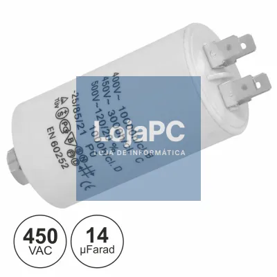 CONDENSADOR ARRANQUE 14uF 450V + TERRA