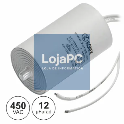 CONDENSADOR ARRANQUE 12uF 450V + TERRA C/ FIOS