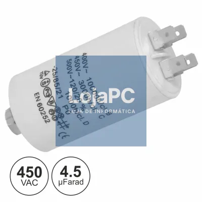 CONDENSADOR ARRANQUE 4.5uF 450V + TERRA
