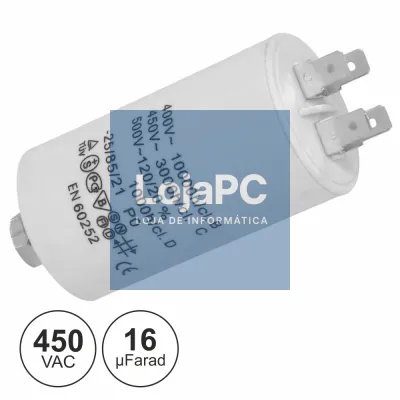 CONDENSADOR ARRANQUE 16uF 450V + TERRA
