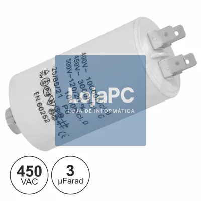 CONDENSADOR ARRANQUE 3uF 450V + TERRA