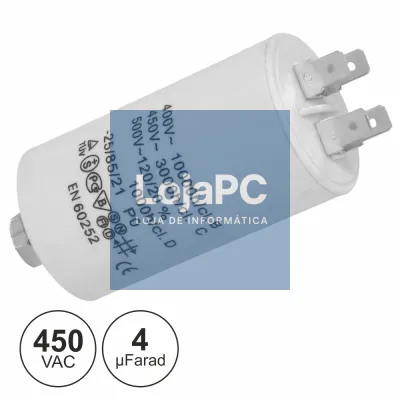 CONDENSADOR ARRANQUE 4uF 450V + TERRA