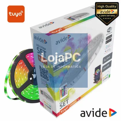 Kit Fita LED RGBW 12V 5m IP65 WIFI+ IR TUYA AVIDE