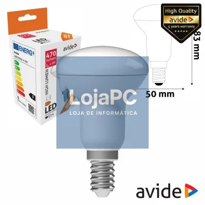 Lâmpada LED E14 R50 4.9W 230V 4000k 470lm AVIDE