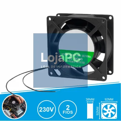Ventoinha 230V 92x92x38mm 2 Fios