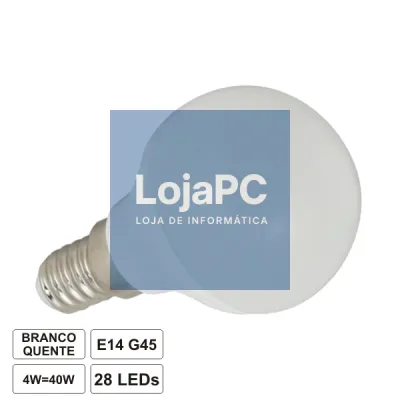 LÂMPADA E14 4W 230V 11 LEDS GLOBO BRANCO QUENTE